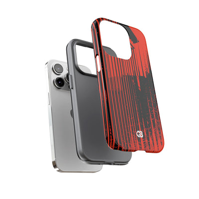 Red Tough Phone Case for iPhone - Crimson Brutalist Distortion