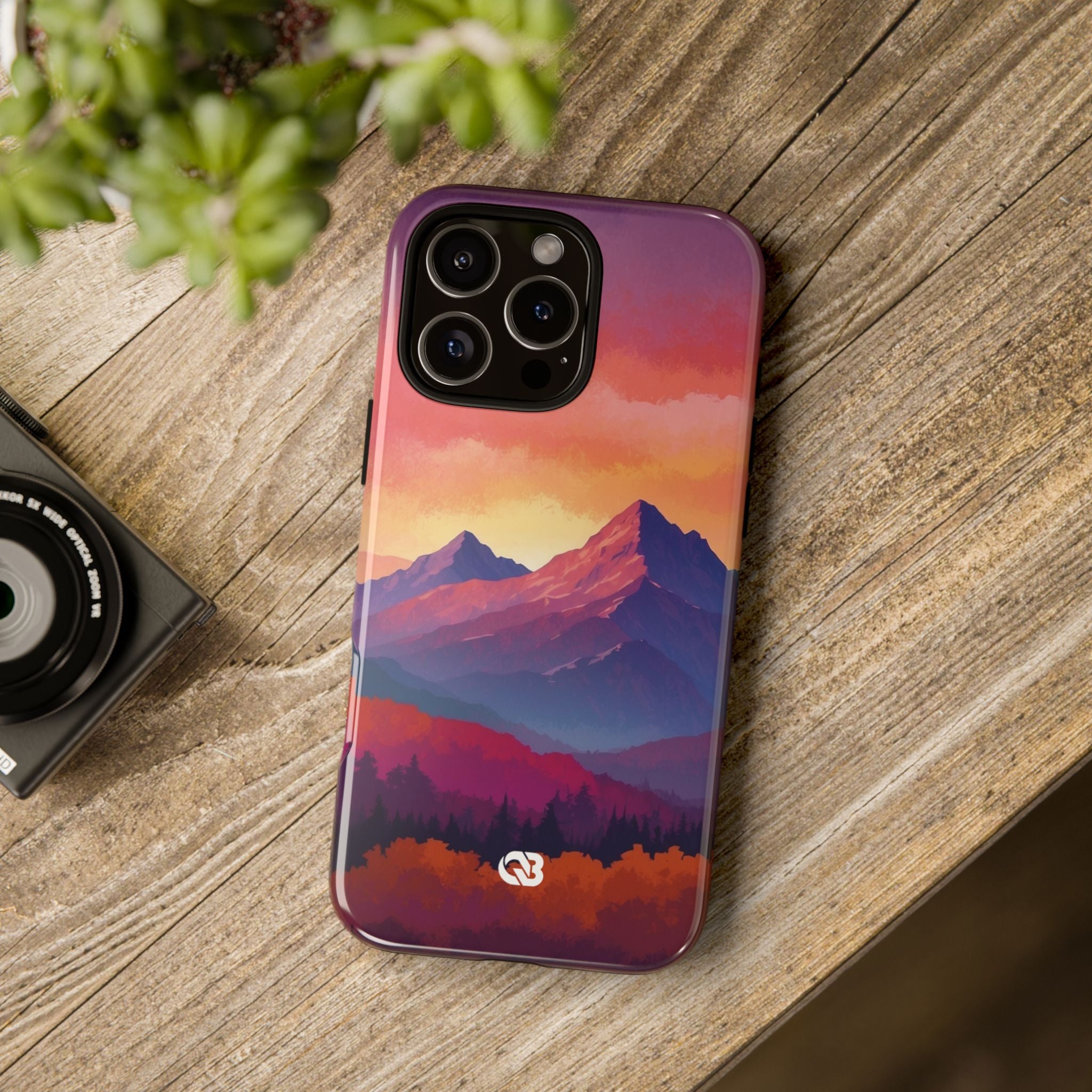 Crimson Mountain Dusk · Tough Phone Case for iPhone