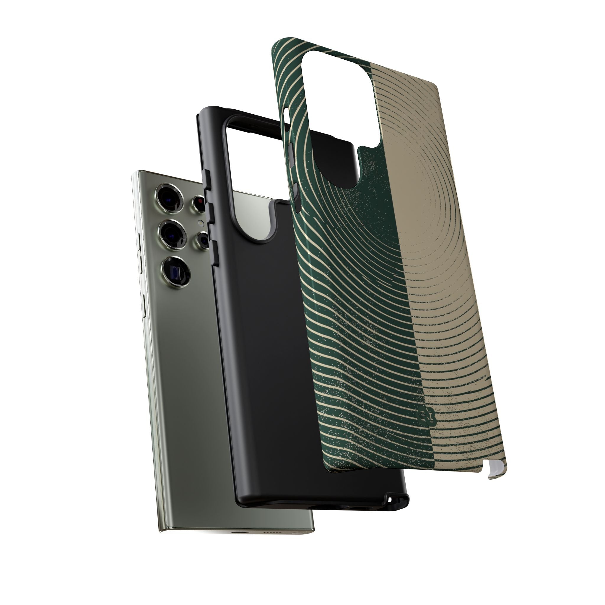Green Tough Phone Case for Samsung - Evergreen Split Grain