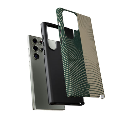 Green Tough Phone Case for Samsung - Evergreen Split Grain