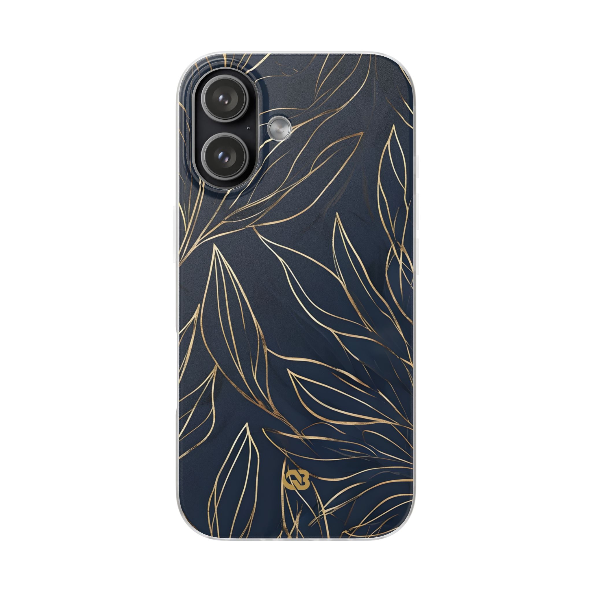 Gilded Navy Foliage · Soft Phone Case for iPhone