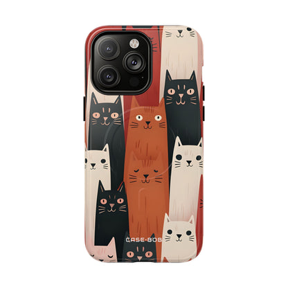 Elongated Cats Black iPhone 14 Pro Max Case - Tough+