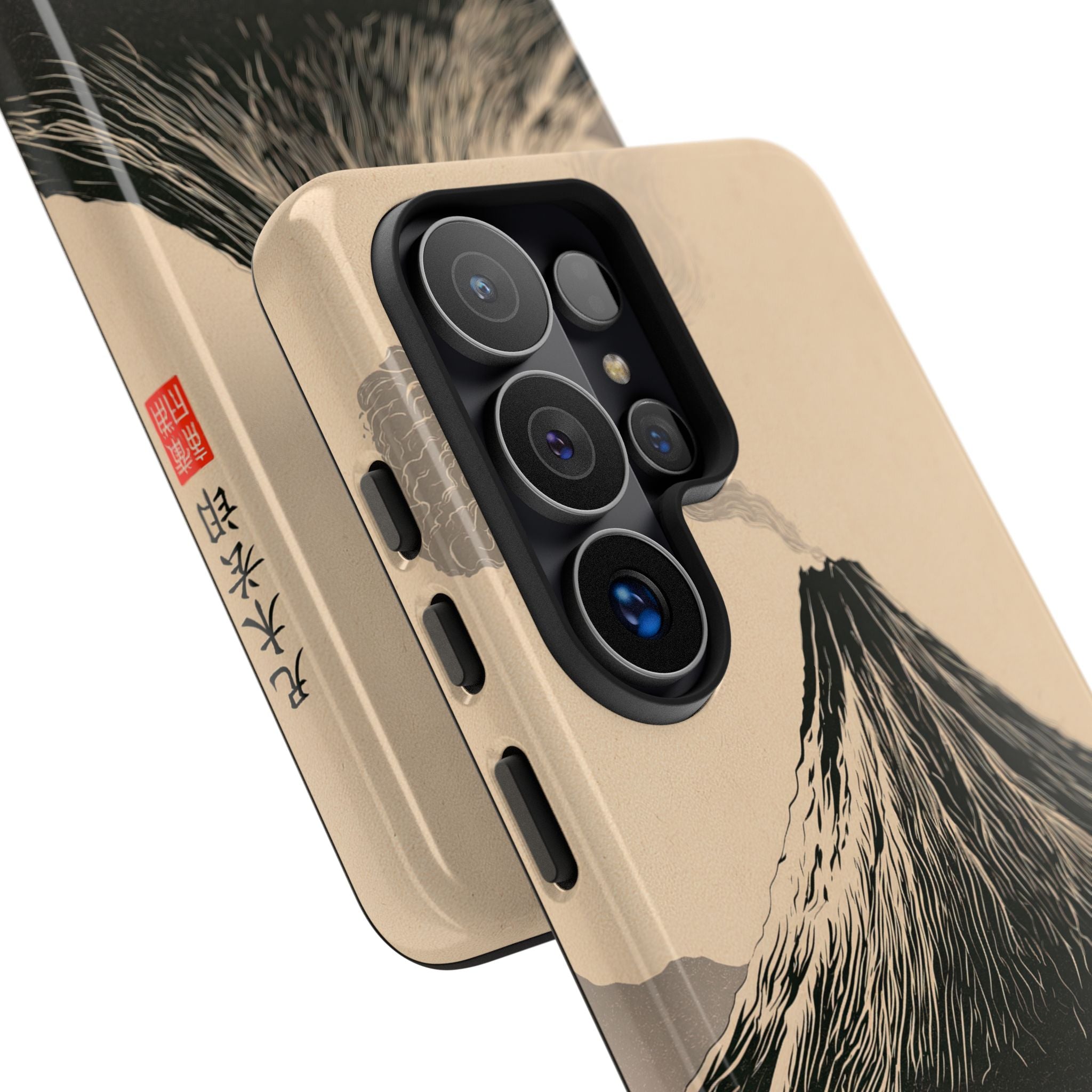 Beige Tough Phone Case for Samsung - Obsidian Ink Summit
