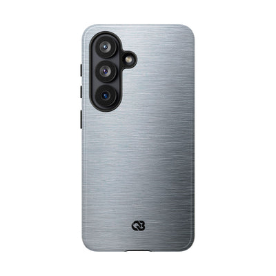Silver Tough Phone Case for Samsung - Satin Chrome Grain