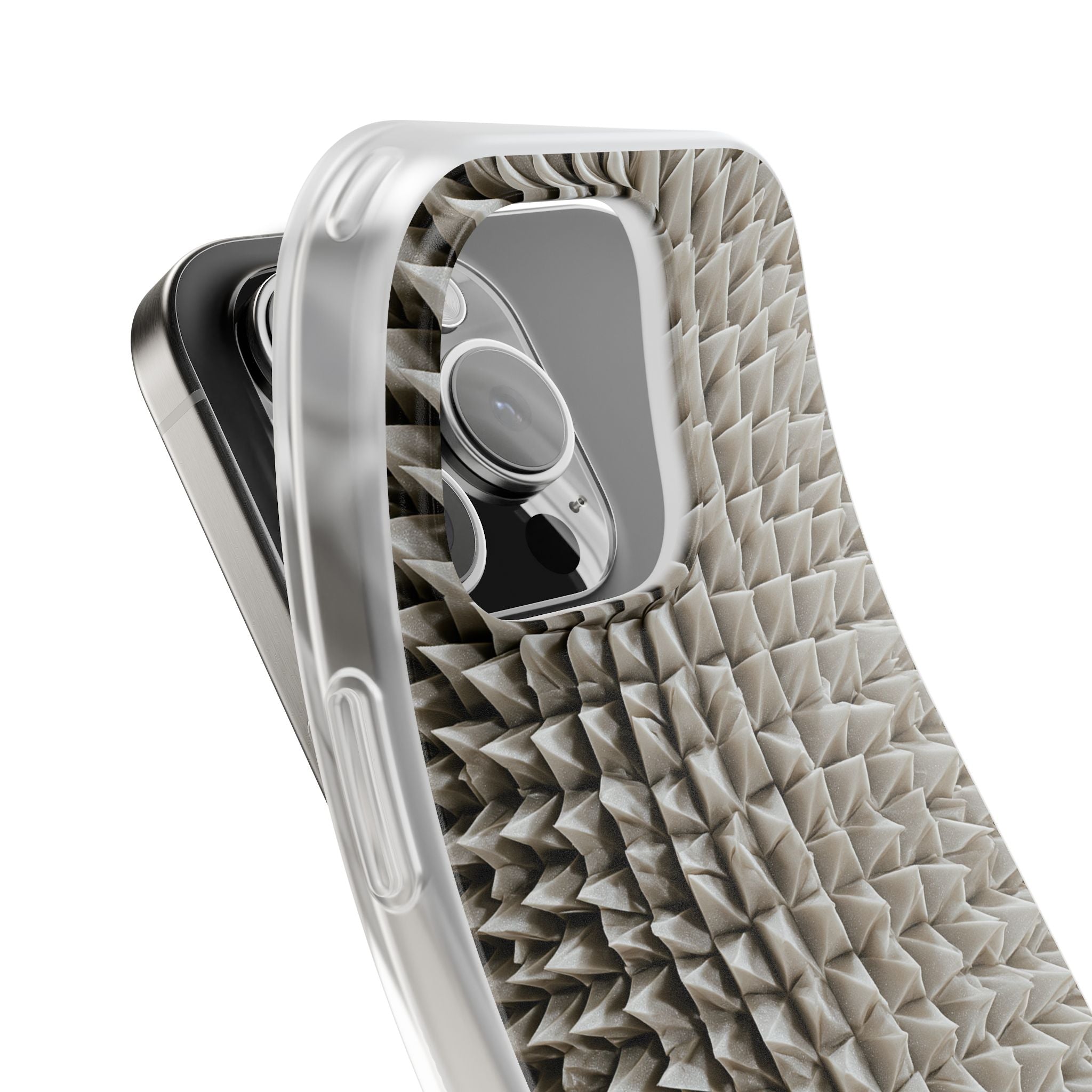 Beige Lite Phone Case for iPhone - Bone Spiked Grid