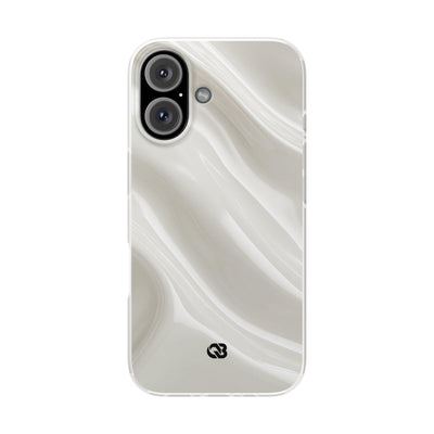White Lite Phone Case for iPhone - Polished Ivory Wave