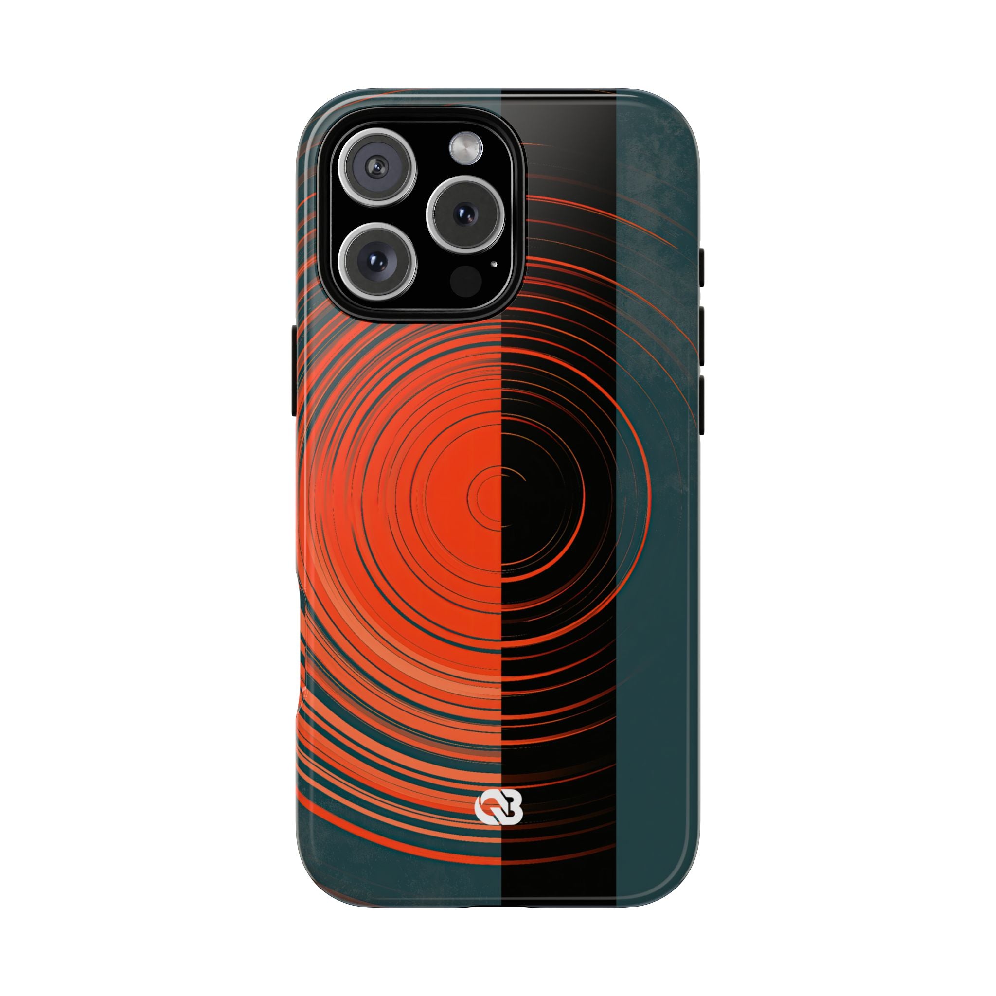 Teal Tough Phone Case for iPhone - Burnt Slate Radial