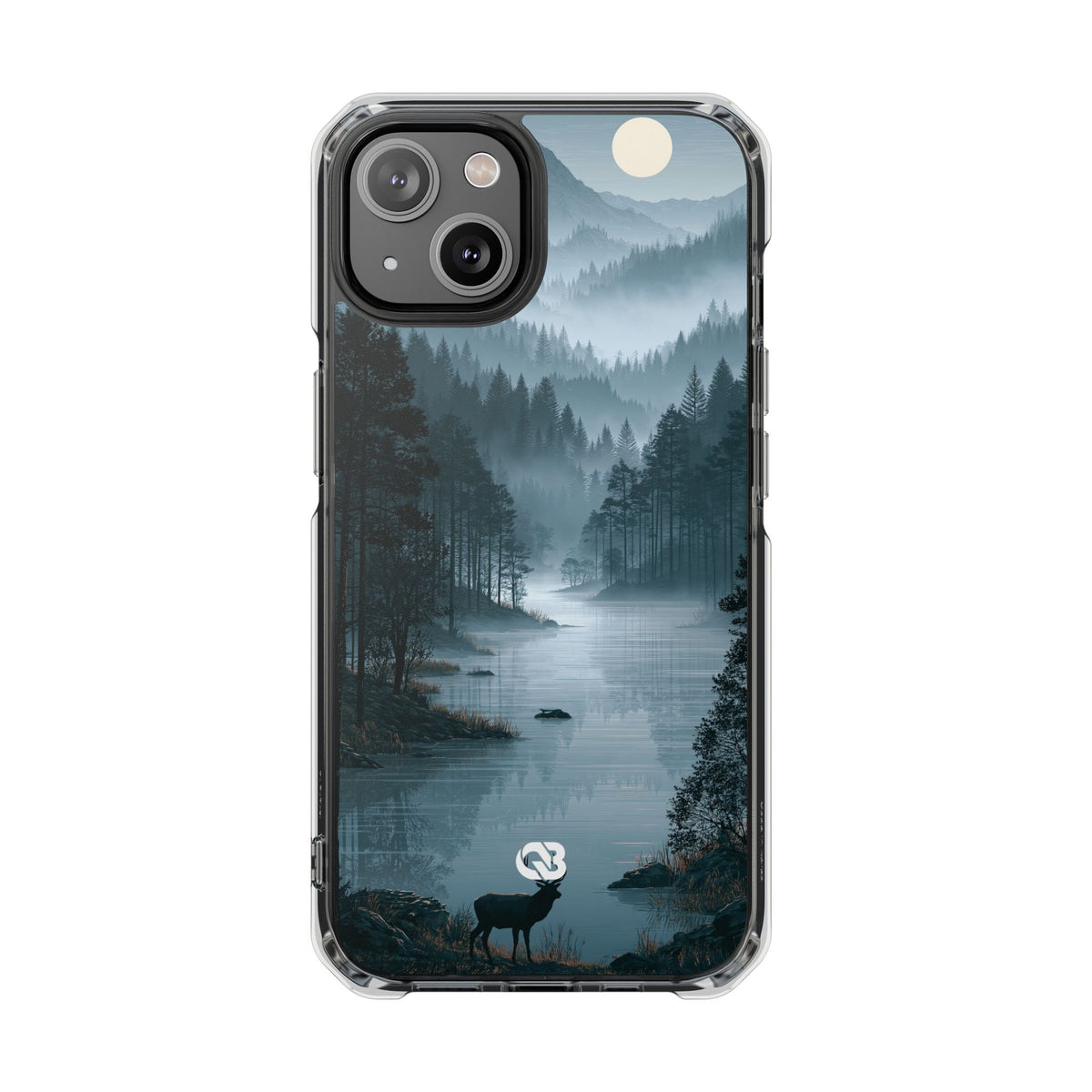 Silent Nordic Fjord · Clear Impact Magnetic Phone Case for iPhone · Blue