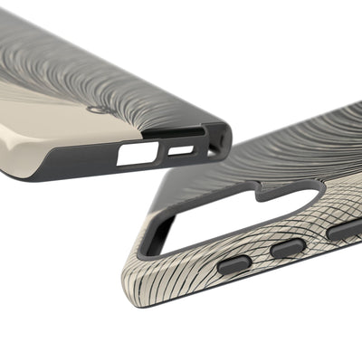Beige Tough Phone Case for Samsung - Obsidian Cream Plume