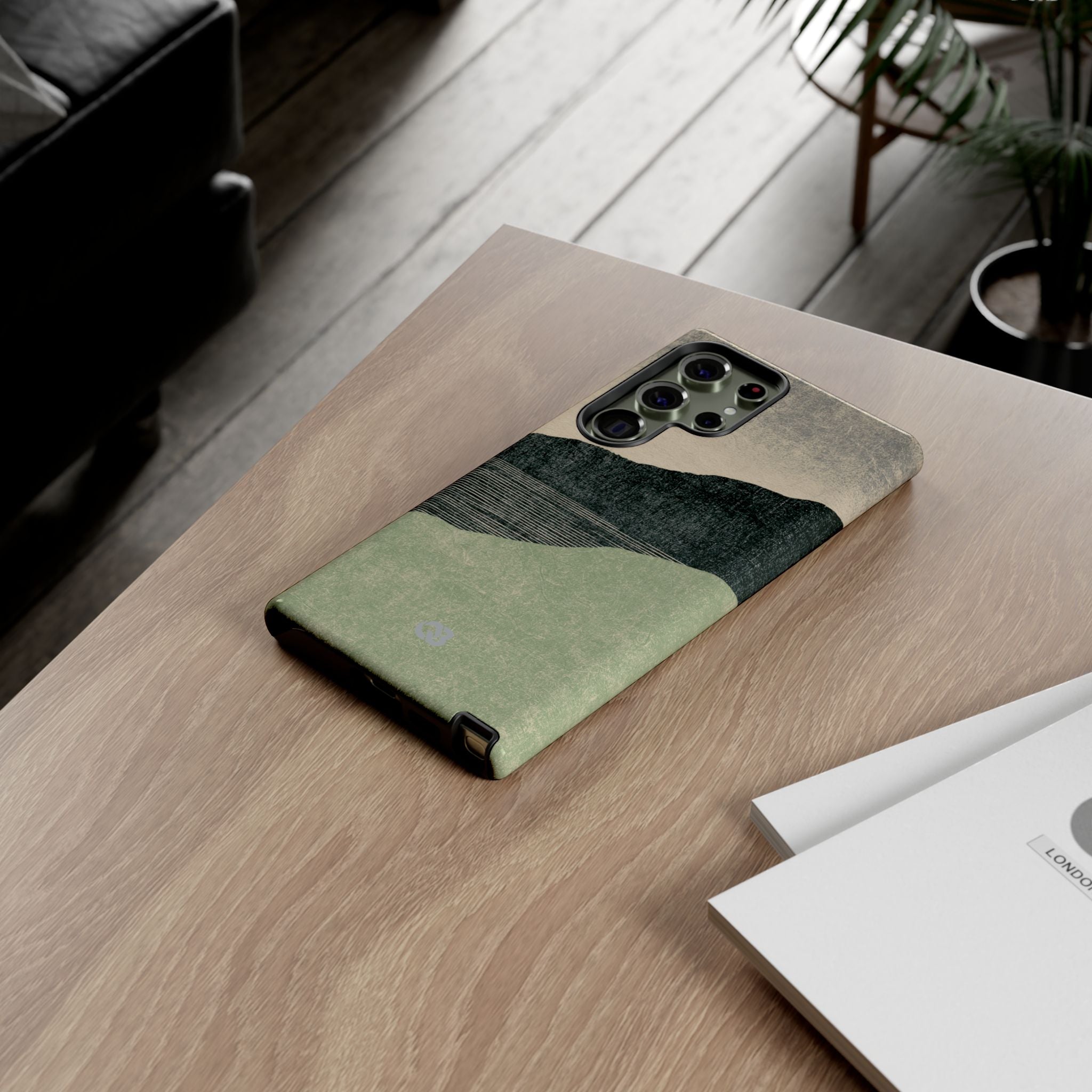 Green Tough Phone Case for Samsung - Moss Ridge Grain