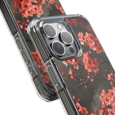 Dark Sakura Nocturne · Clear Impact Magnetic Phone Case for iPhone ·  Black