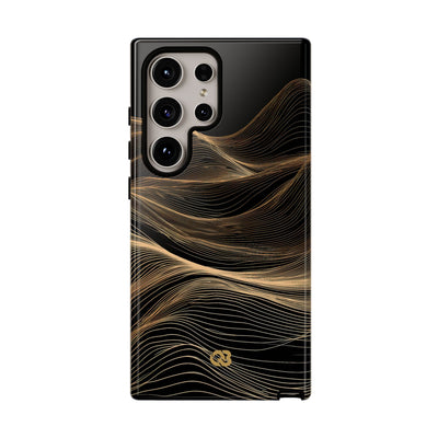 Black Tough Phone Case for Samsung - Copper Topo Ridge