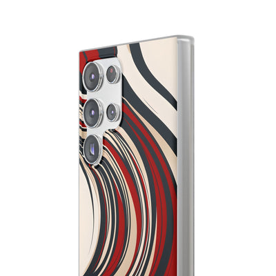 Crimson Flow Waves · Soft Phone Case for Samsung