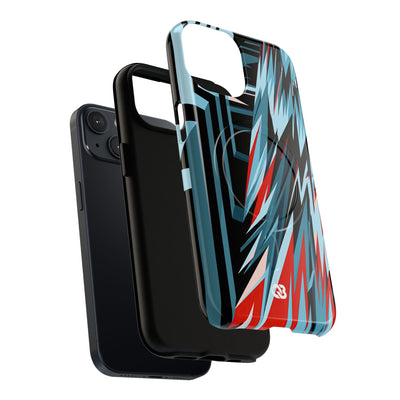 Blue Tough 2.0 Magsafe Phone Case for iPhone - Glitch Peak Cyan