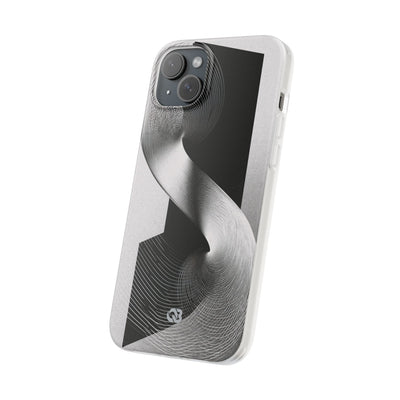 Grey Lite Phone Case for iPhone - Obsidian Moiré Wave