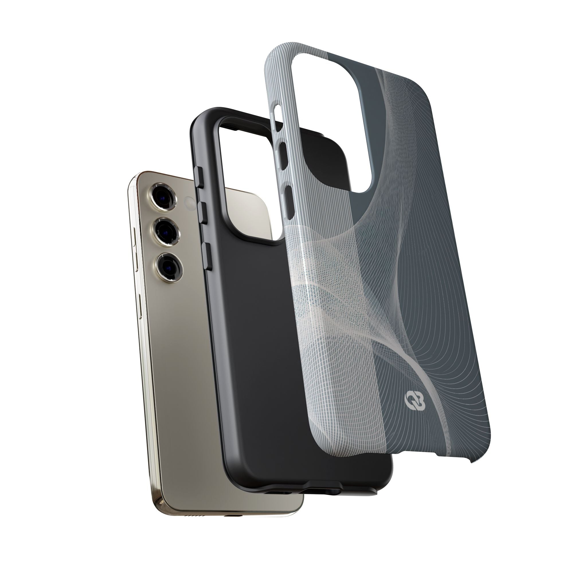 Grey Tough Phone Case for Samsung - Slate Mesh Horizon