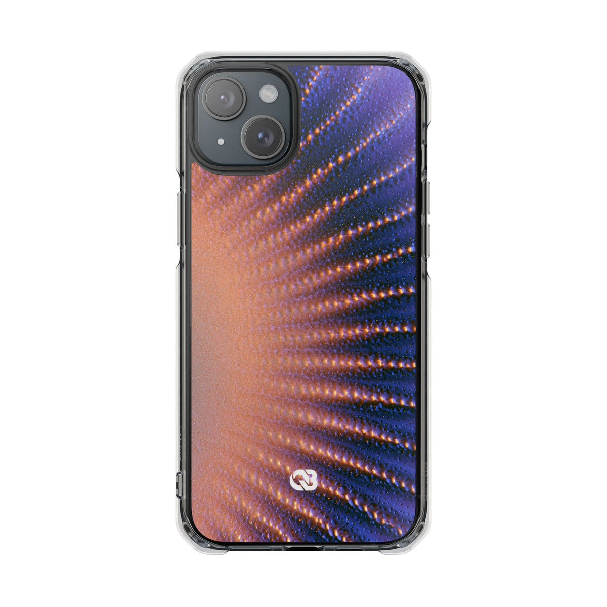 Luminous Aura Burst · Clear Impact Magnetic Phone Case for iPhone · Blue