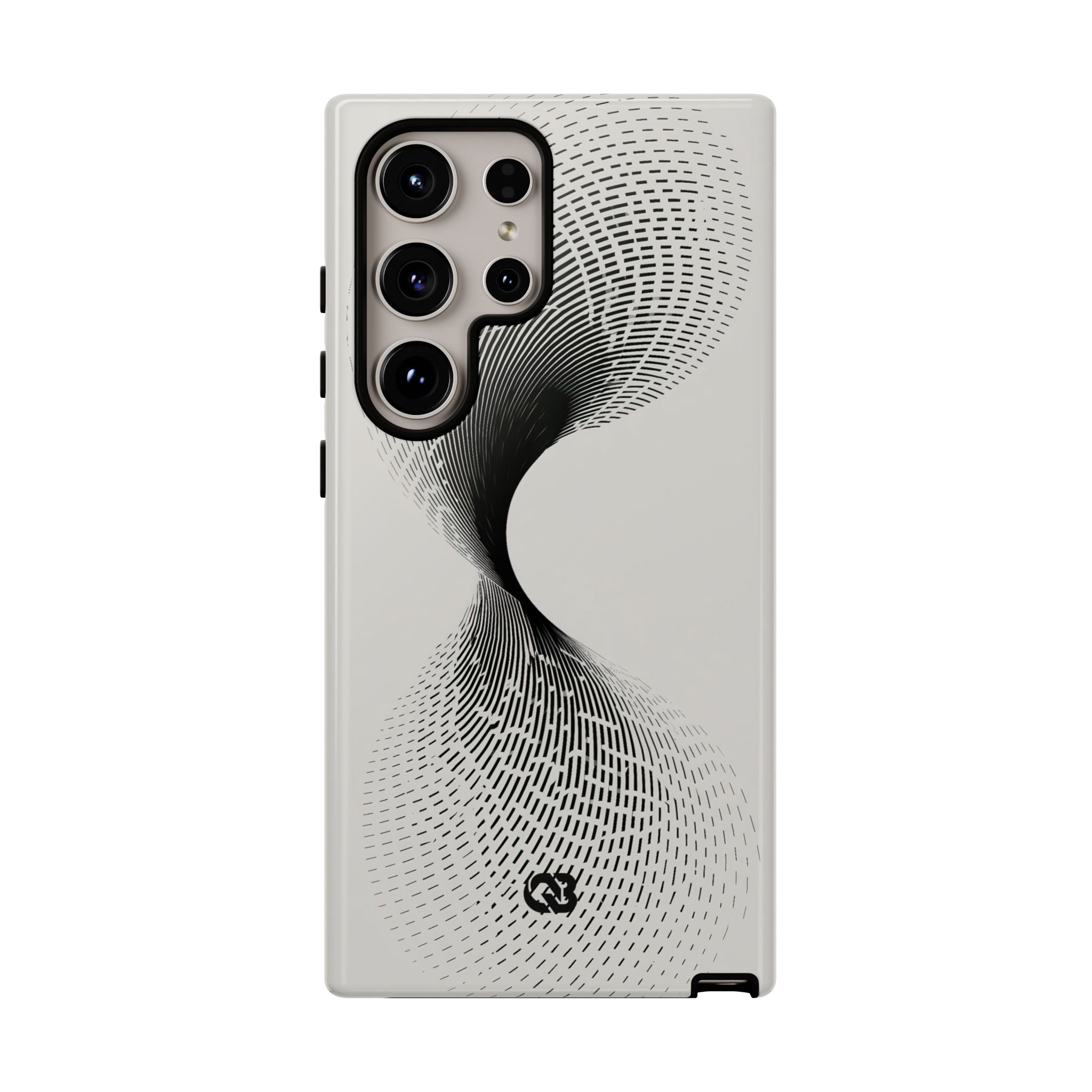 White Tough Phone Case for Samsung - Linear Torsion Grid