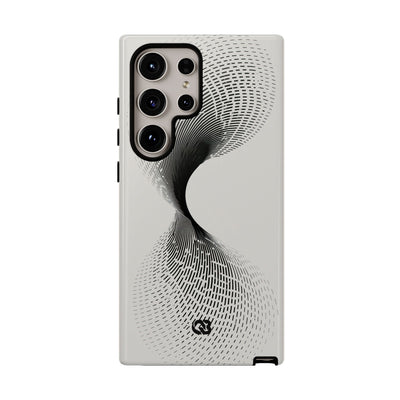 White Tough Phone Case for Samsung - Linear Torsion Grid