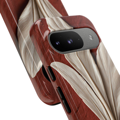 Carved Ivory Plume · Tough Phone Case for Pixel ·  Red