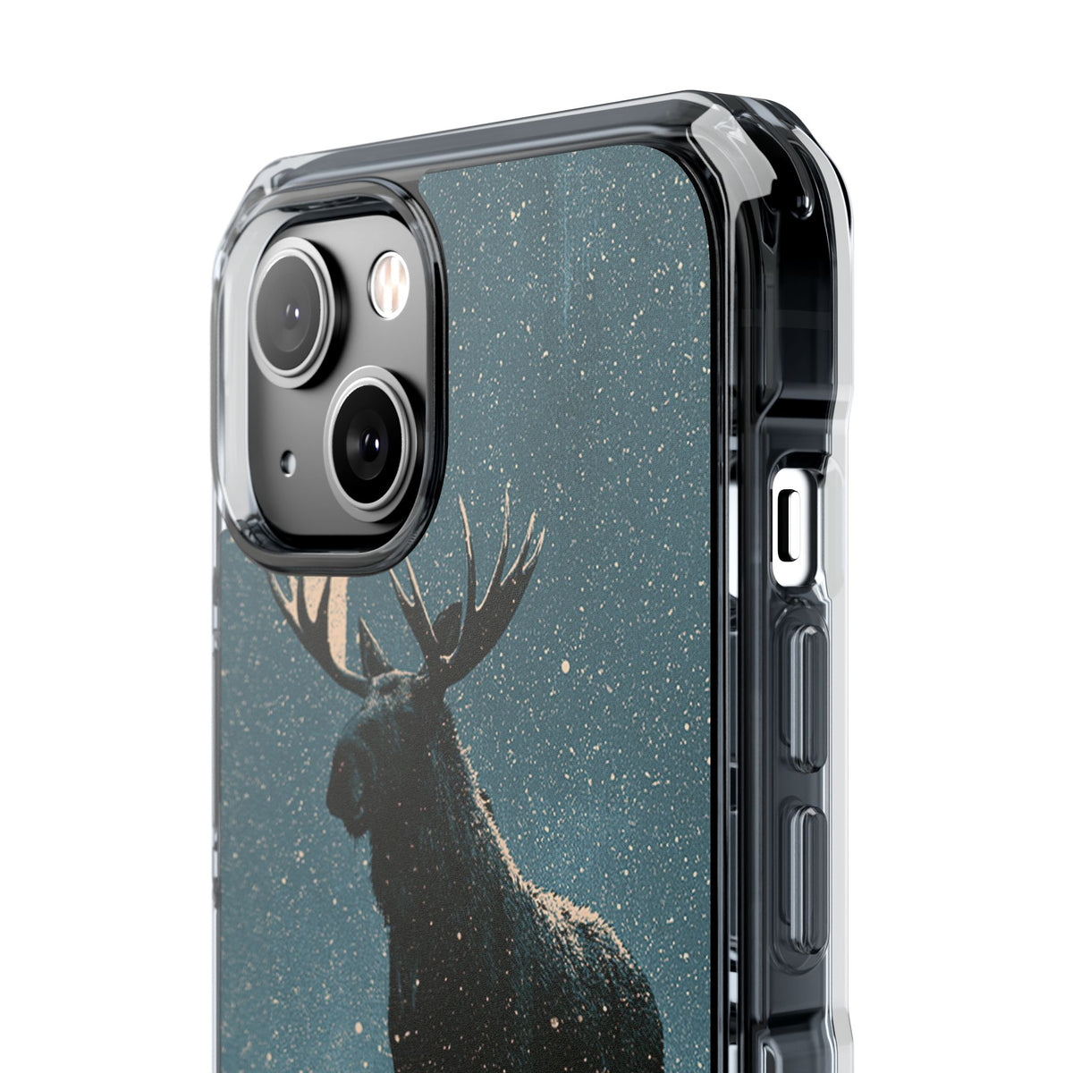 Nordic Boreal Moose · Clear Impact Magnetic Phone Case for iPhone · Blue