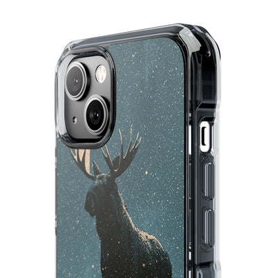 Nordic Boreal Moose · Clear Impact Magnetic Phone Case for iPhone · Blue