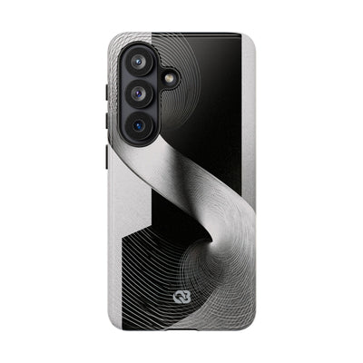 Grey Tough Phone Case for Samsung - Obsidian Moiré Wave