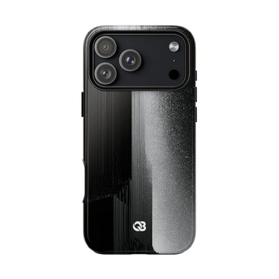 Black Tough Phone Case for iPhone - Brutalist Pixel Monolith