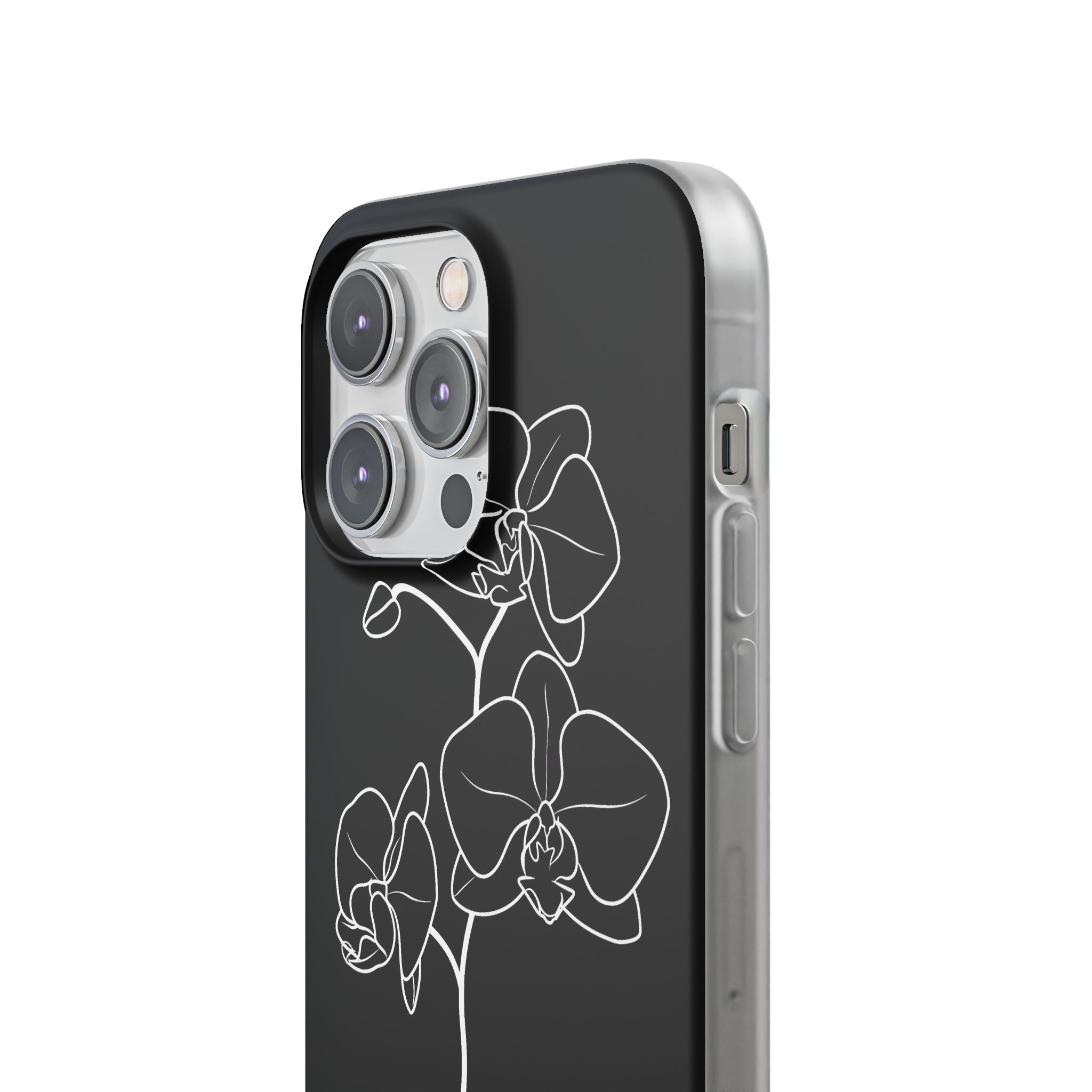 Black Lite Phone Case for iPhone - Noir Alabaster Orchid
