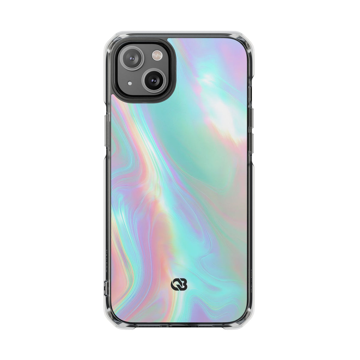 Prismatic Liquid Light · Clear Impact Magnetic Phone Case for iPhone · Teal