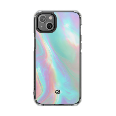 Prismatic Liquid Light · Clear Impact Magnetic Phone Case for iPhone · Teal