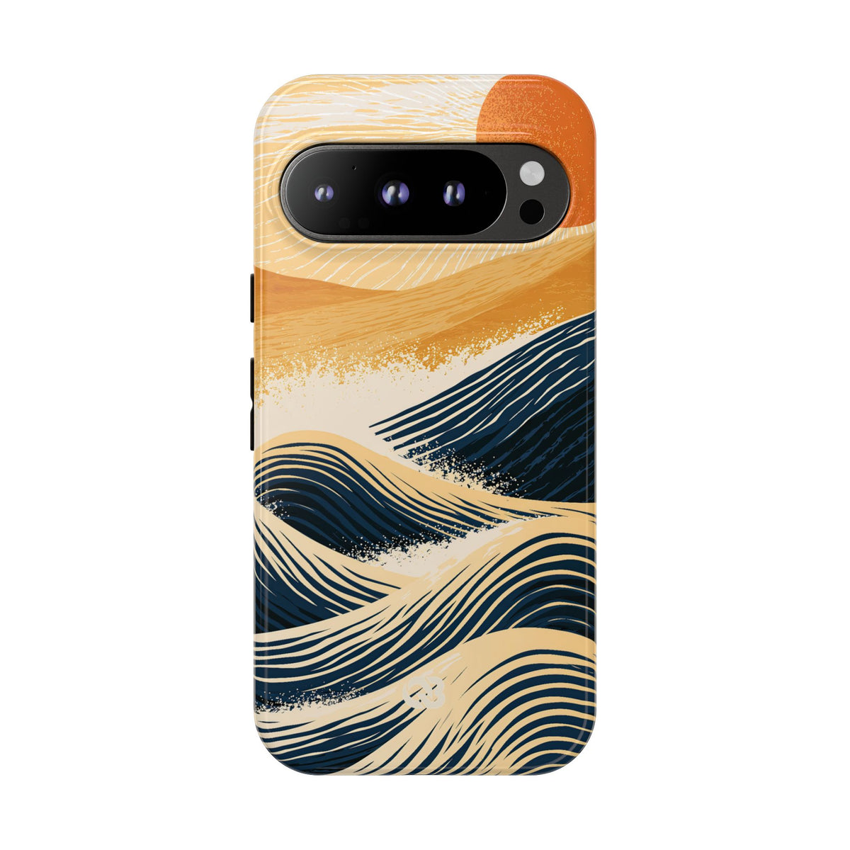 Golden Horizon Waves · Tough Phone Case for Pixel ·  Blue