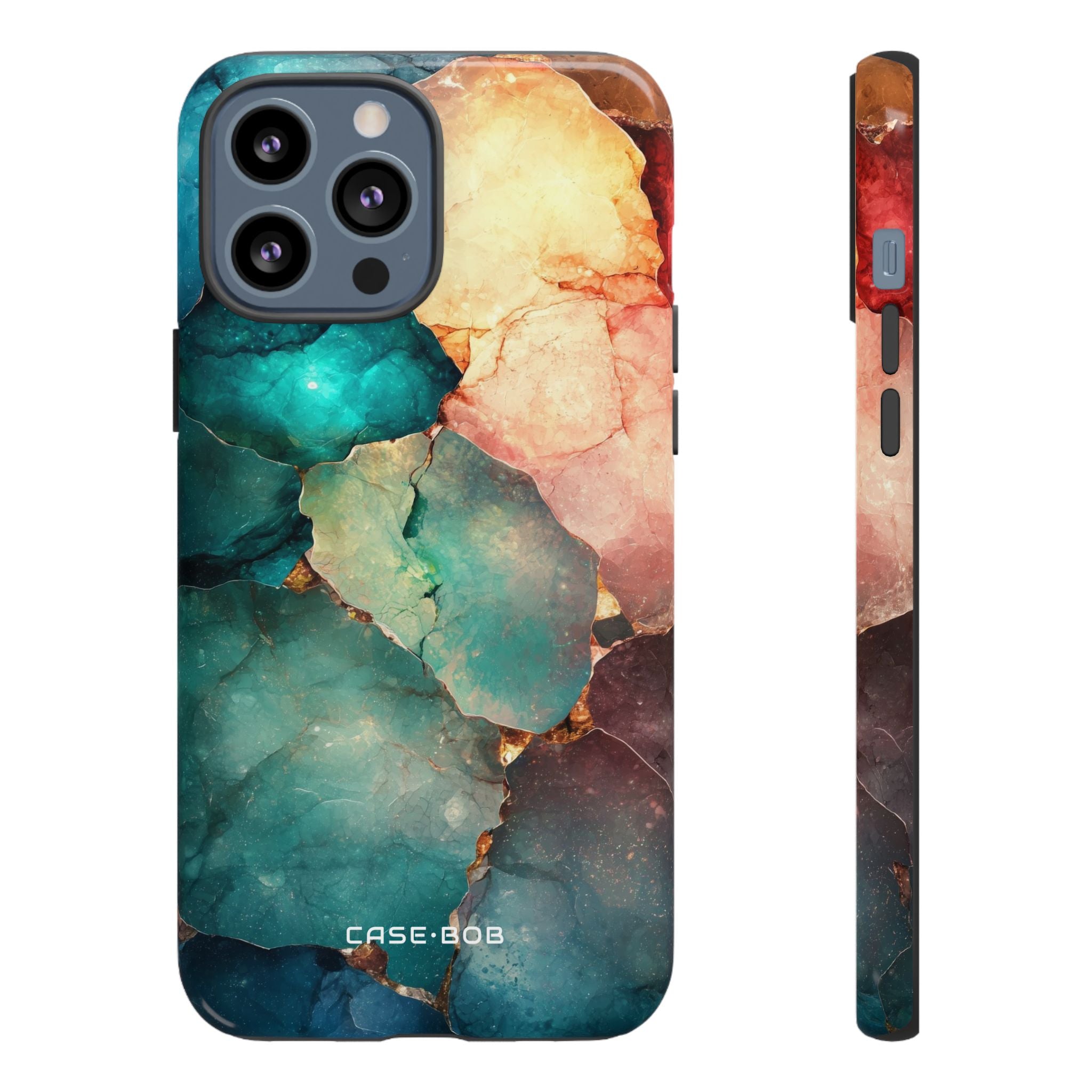 Teal Mosaik Adern iPhone 13 Pro Max Case - Tough