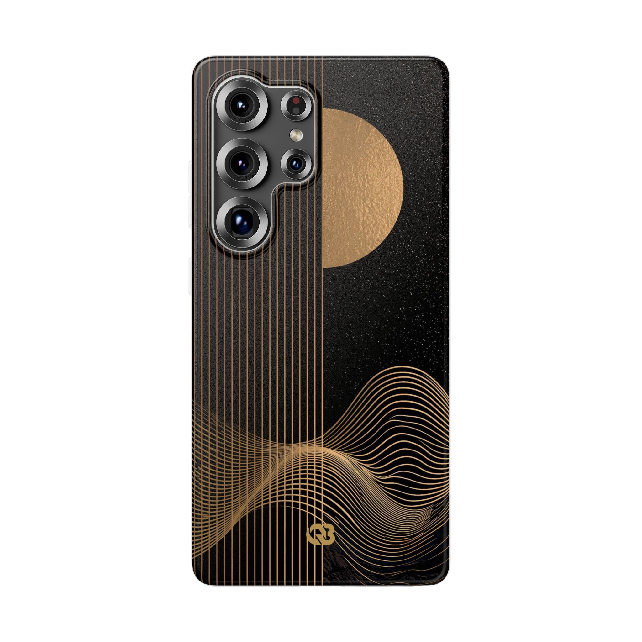 Gold Lite Phone Case for Samsung - Gilded Obsidian Dunes