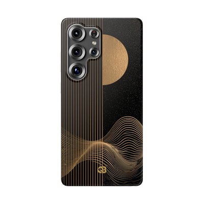 Gold Lite Phone Case for Samsung - Gilded Obsidian Dunes