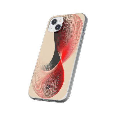 Red Lite Phone Case for iPhone - Crimson Grid Vortex