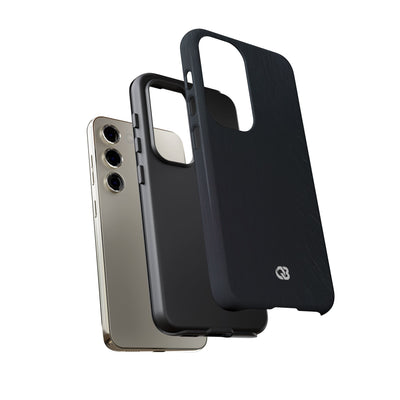Black Tough Phone Case for Samsung - Midnight Brushed Grain