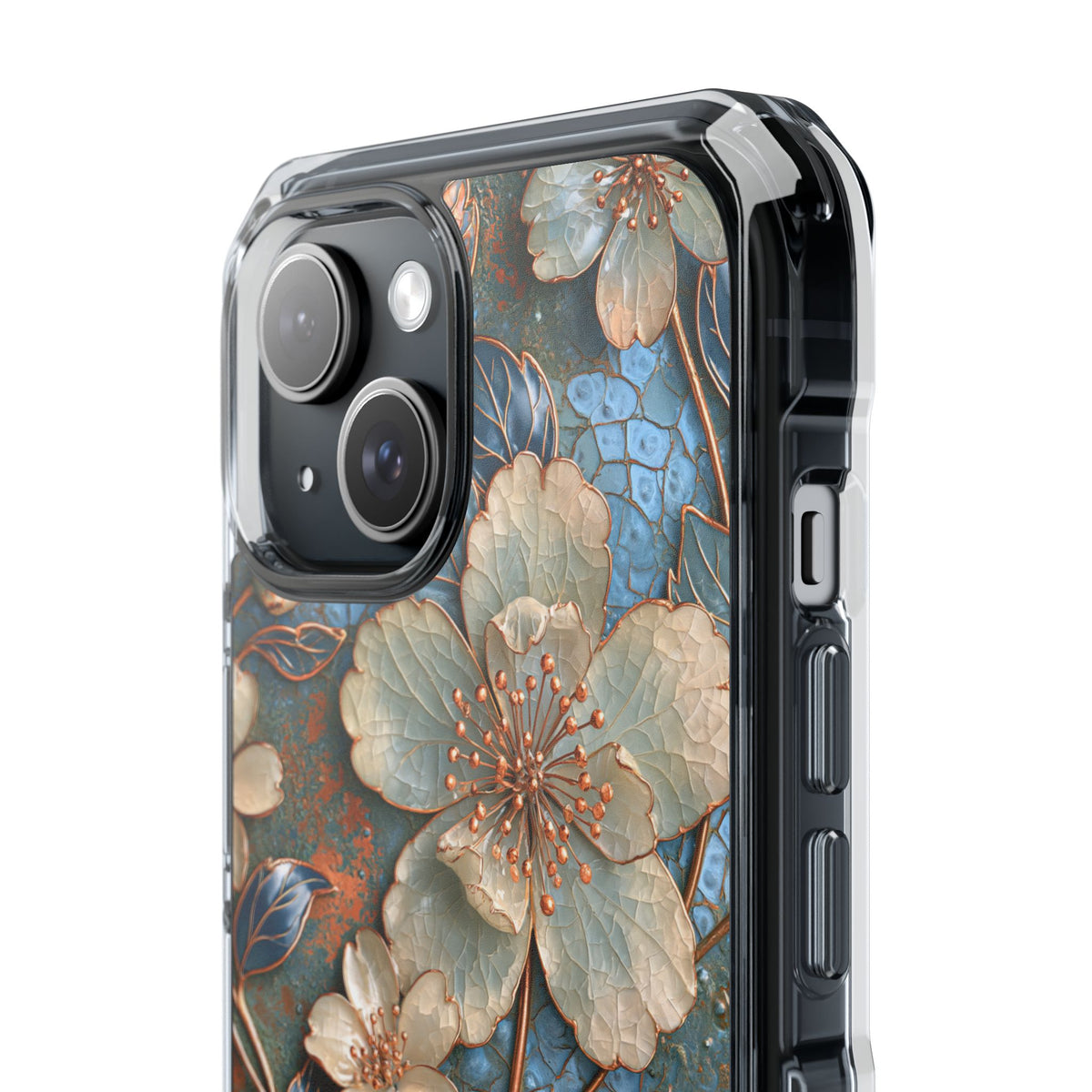 Gilded Blossom Reverie · Clear Impact Magnetic Phone Case for iPhone · Teal
