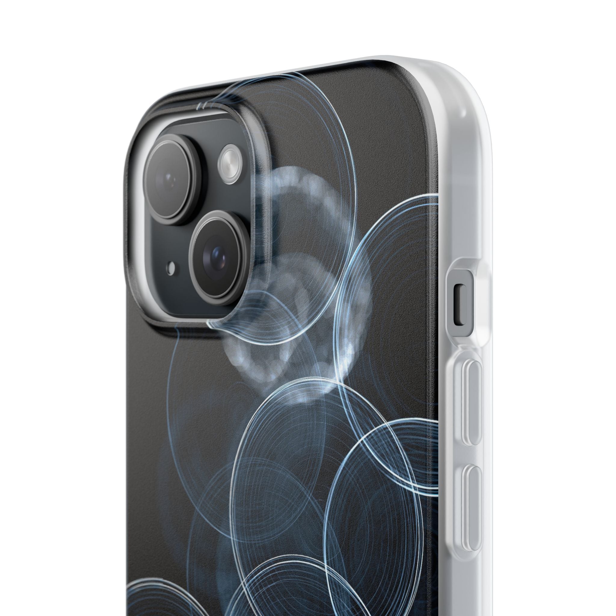 Blue Lite Phone Case for iPhone - Cyan Pulse Ripple