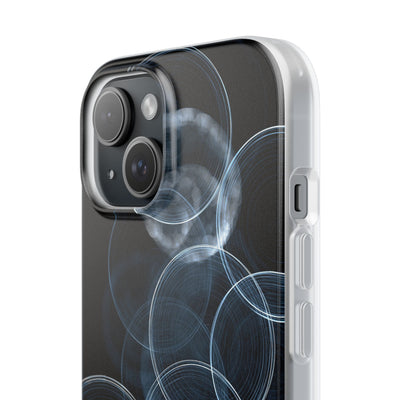 Blue Lite Phone Case for iPhone - Cyan Pulse Ripple