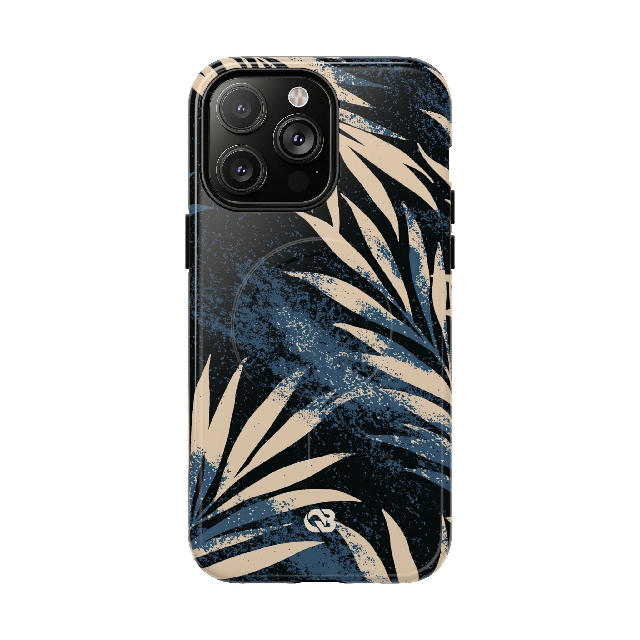 Blue Tough 2.0 Magsafe Phone Case for iPhone - Indigo Sandstone Palm