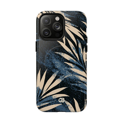 Blue Tough 2.0 Magsafe Phone Case for iPhone - Indigo Sandstone Palm