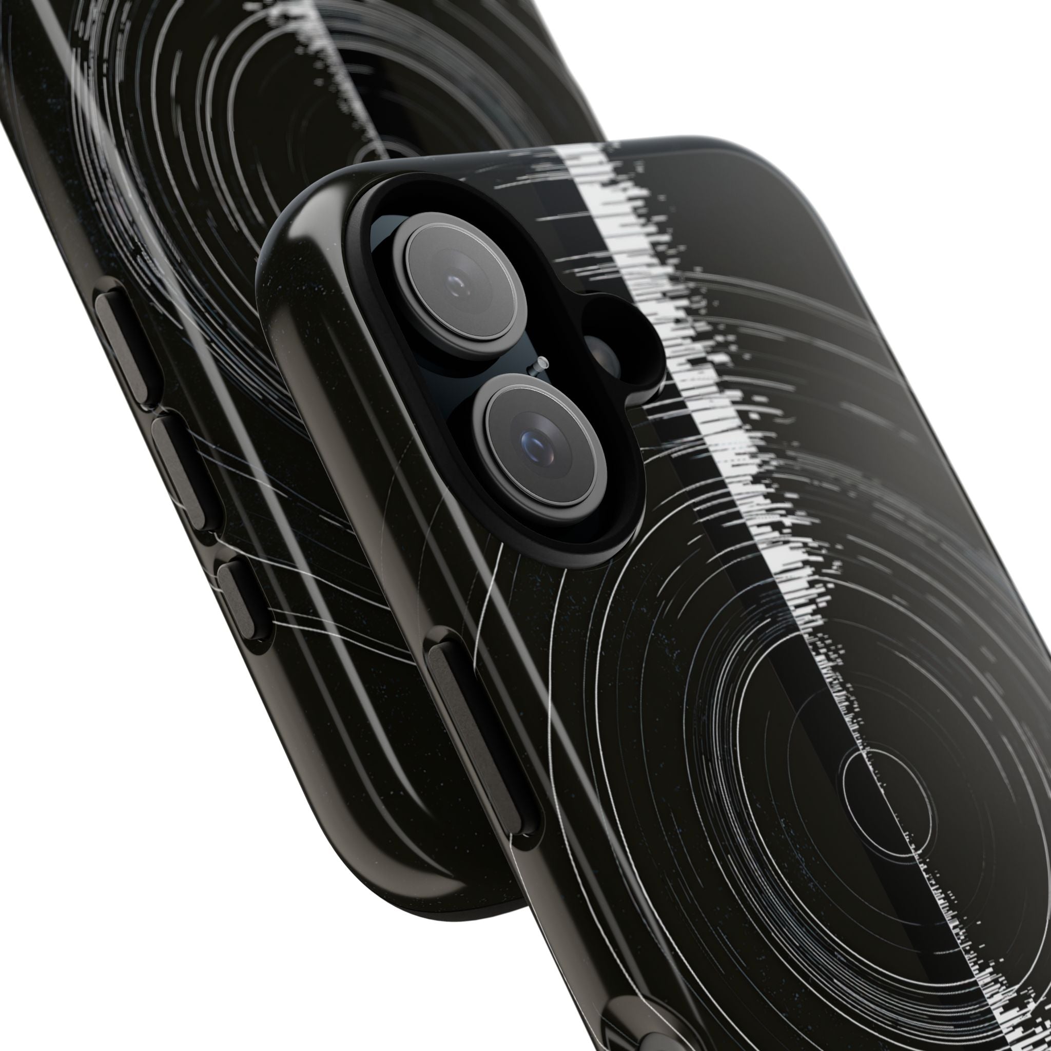 Black Tough Phone Case for iPhone - Obsidian Orbital Signal