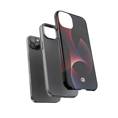 Black Tough Phone Case for iPhone - Cobalt Crimson Flux