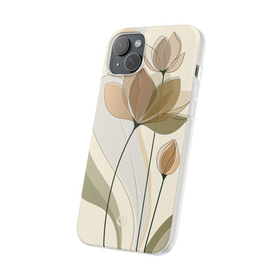 Beige Lite Phone Case for iPhone - Muted Ochre Petals