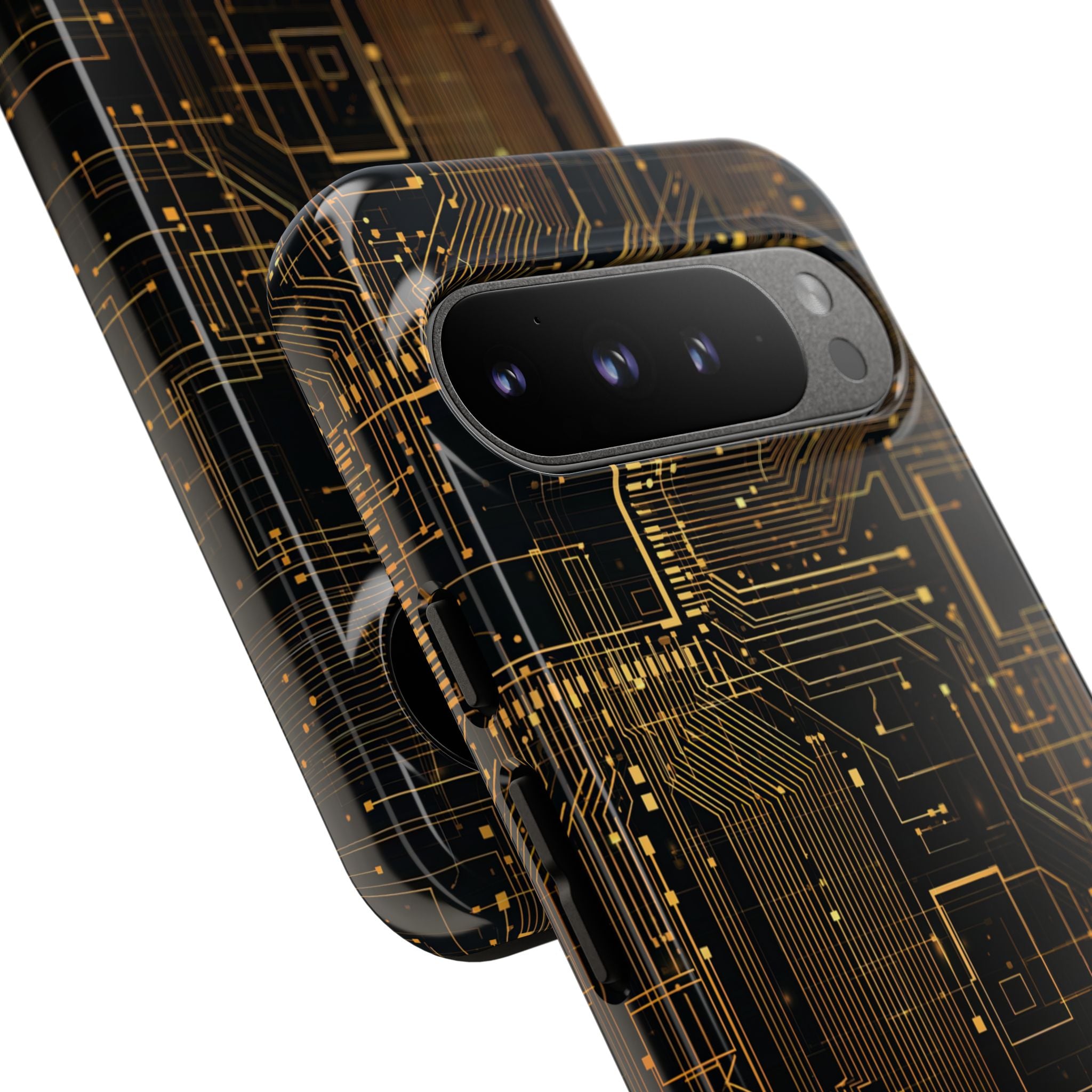 Gold Tough Phone Case for Google Pixel - Amber Core Mainframe