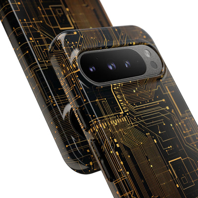 Gold Tough Phone Case for Google Pixel - Amber Core Mainframe