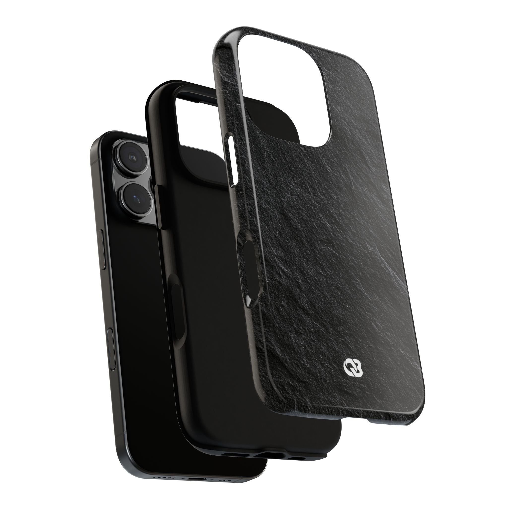 Black Tough Phone Case for iPhone - Raw Obsidian Slate