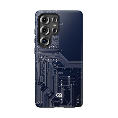 Blue Tough Phone Case for Samsung - Cobalt Data Stream