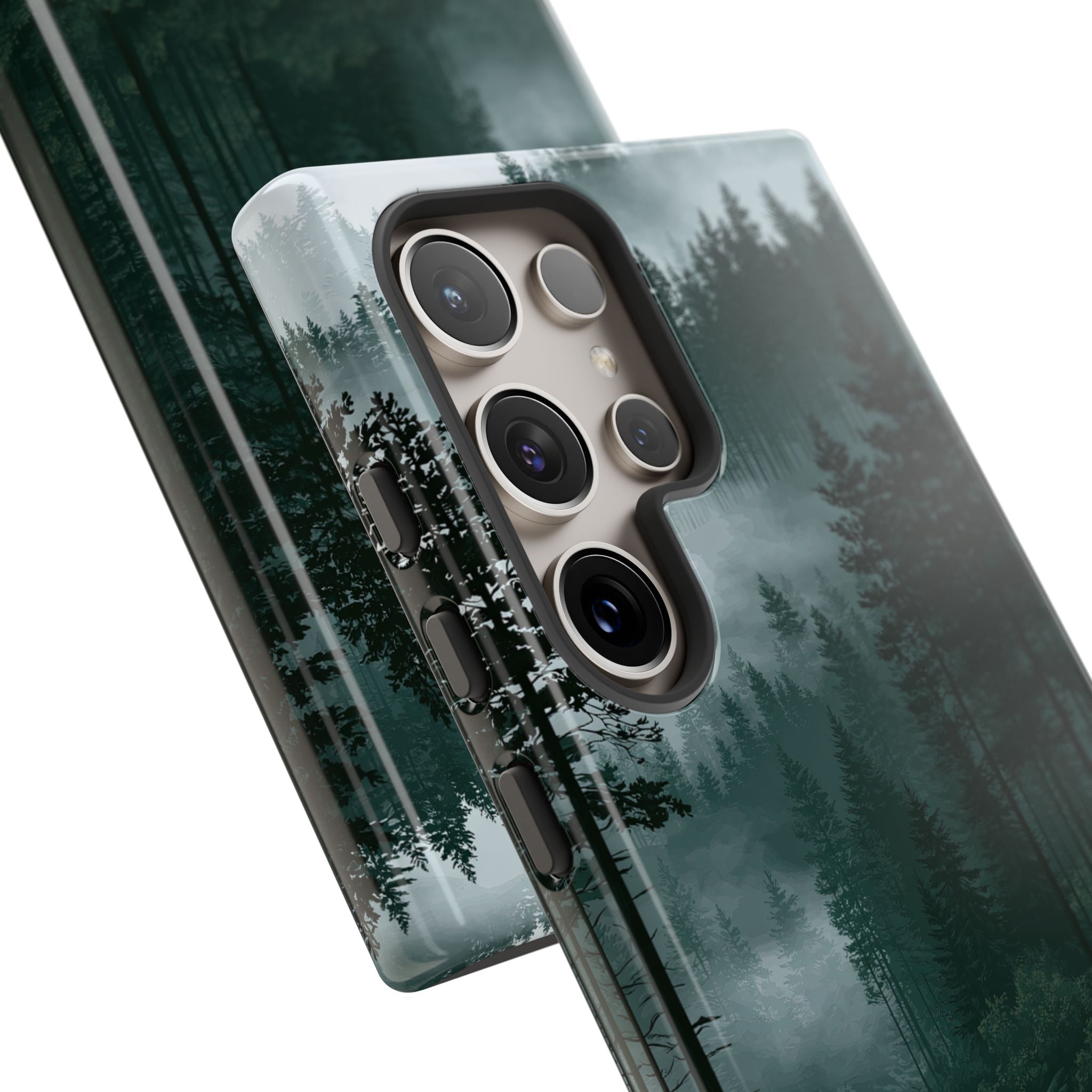 Green Tough Phone Case for Samsung - Misty Evergreen Mirror